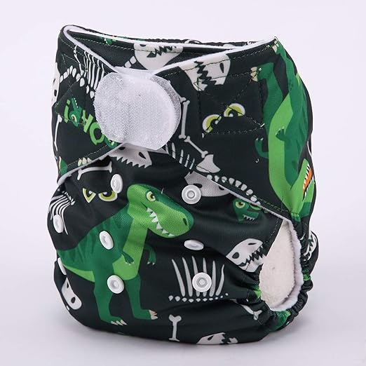 Sigzagor cloth nappy with velcro waist - simple cheap reusable nappy - dinosaur print